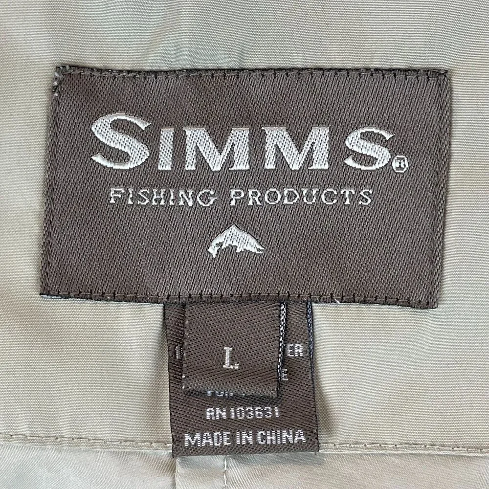 Simms Fishing‎ Jacket Men Large Beige Full Zip Hooded Windbreaker Elastic Waist - Picture 2 of 16